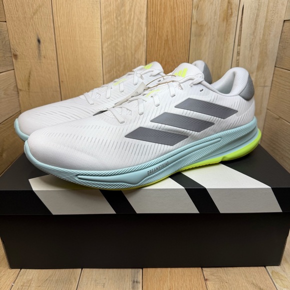 Adidas Men's Supernova Ease M Running Sneakers White/Grey/Aqua Size 14 NWT
